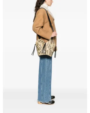 ISABEL MARANT 蛇皮柄プリントのドローストリング トートバッグ - ブラック - サムネイル2