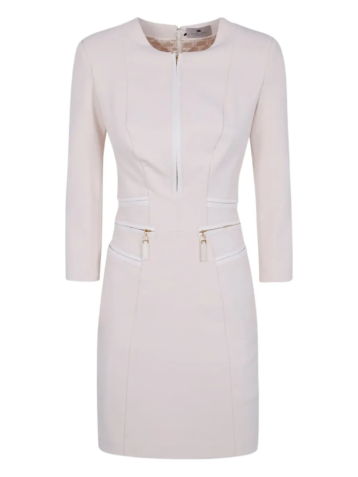 Elisabetta Franchi ジップトリム ポケット付きミディドレス - White - 画像1