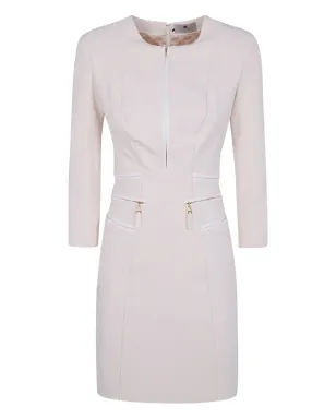 Elisabetta Franchi ジップトリム ポケット付きミディドレス - White - サムネイル1