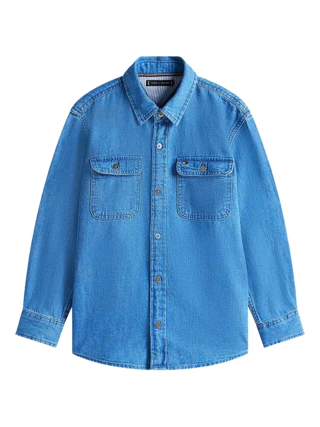 Tommy Hilfiger Junior Tommy Hilfiger Junior ダブルポケット デニムシャツの商品画像