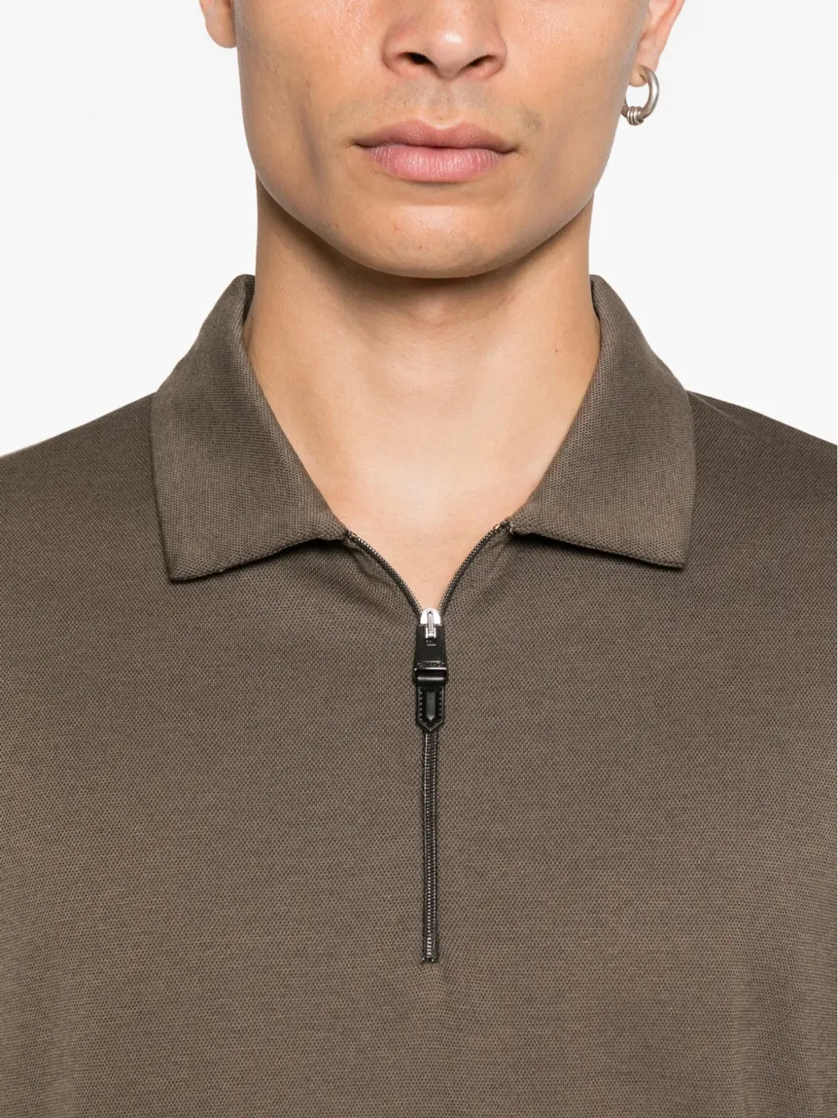Canali ジップネック長袖セーター - 画像5