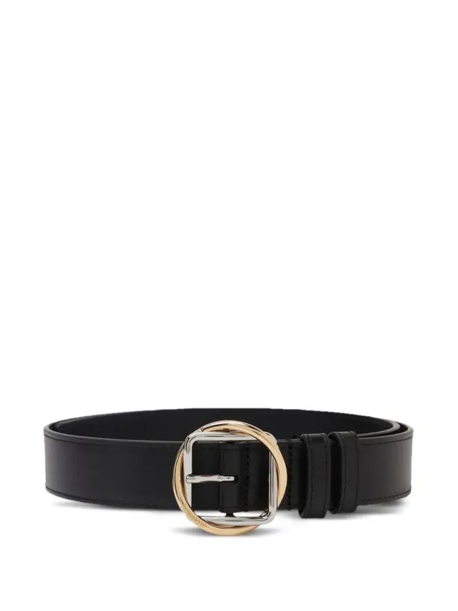 JACQUEMUS Jacquemus サロン レザー サークルバックル ベルト - ブラックの商品画像