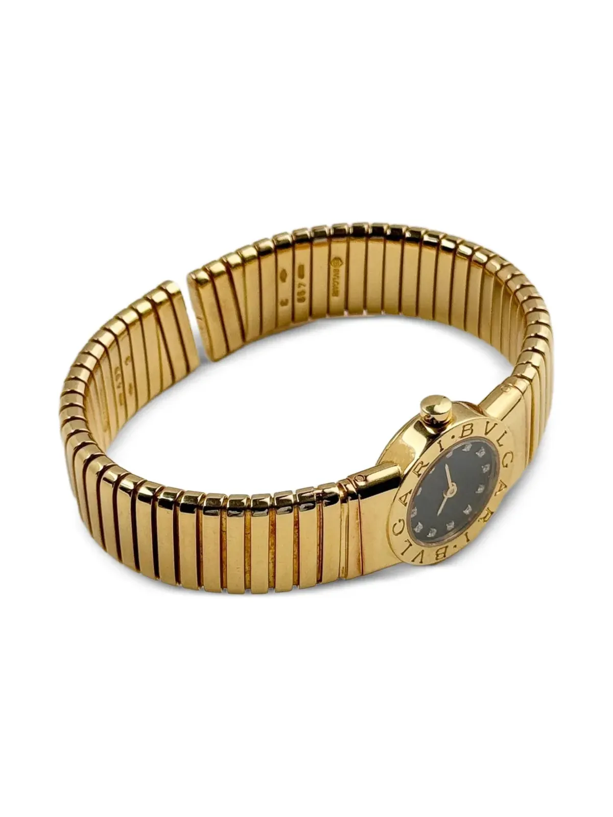 Bvlgari Pre-Owned ツボガリ Tubogas 1 Row ブラック - 画像3