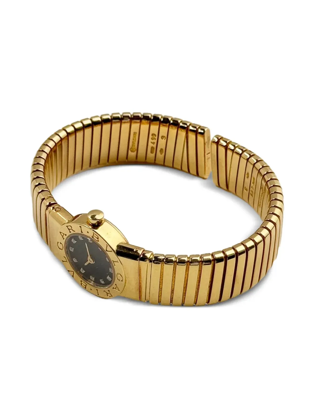 Bvlgari Pre-Owned ツボガリ Tubogas 1 Row ブラック - 画像4