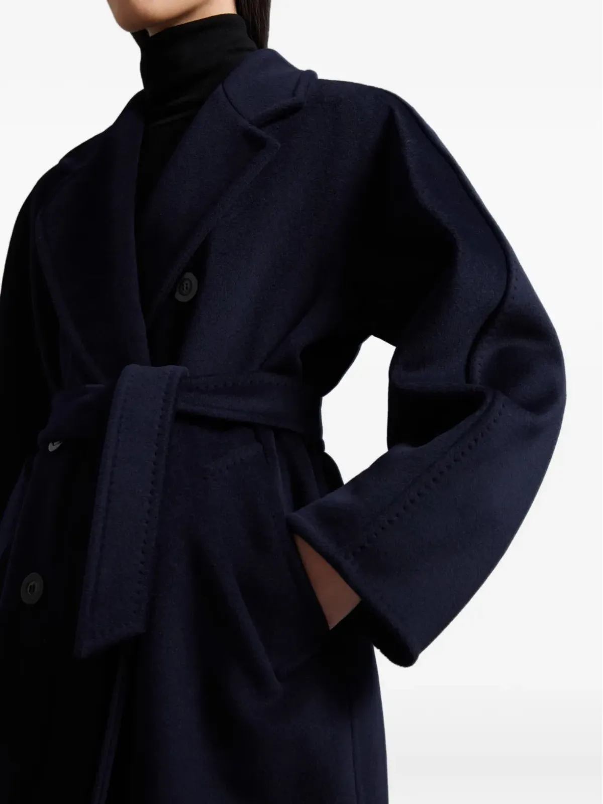 Max Mara マダム101801 ダブルブレスト ボタン付きコート - 画像5