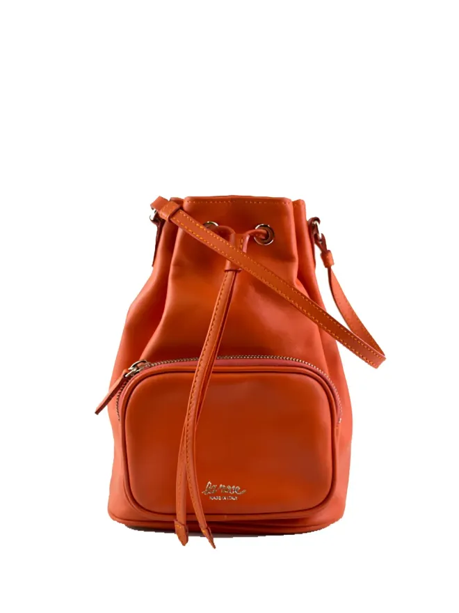 LA ROSE LA ROSE ドローストリングレザーバケットバッグ オレンジの商品画像