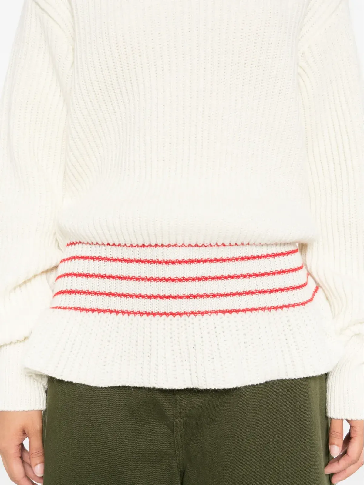 Chloé リブ編みタートルネック ストライプディテール セーター - 画像5