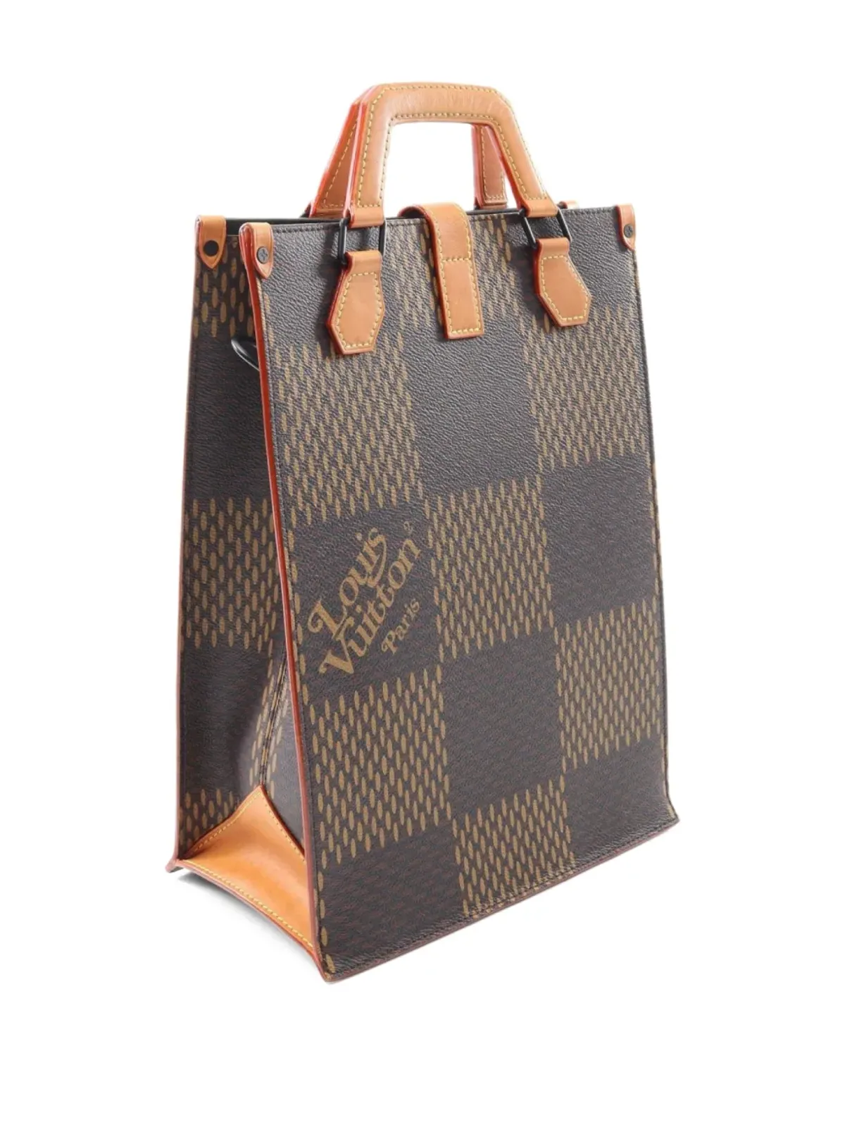 Louis Vuitton Pre-Owned x Nigo 2020 mini Damier Ebène Giant handbag - Brown - 画像2