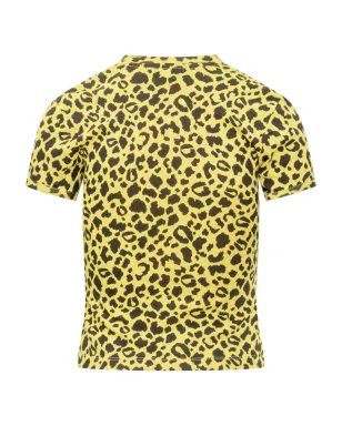 Coperni クリスタルエンベリッシュド レオパード柄 Tシャツ - イエロー - サムネイル2