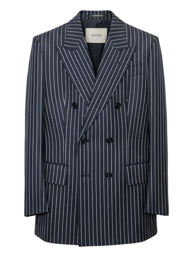 TOM FORD TOM FORD ダブルブレスト ピンストライプ ブレザー（ブルー）の商品画像