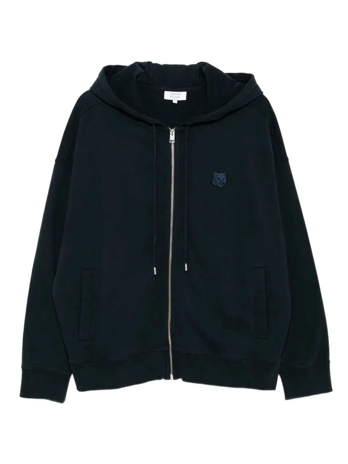 Maison Kitsuné ボールドフォックスヘッドパッチジップフーディ（ブルー） - 画像1