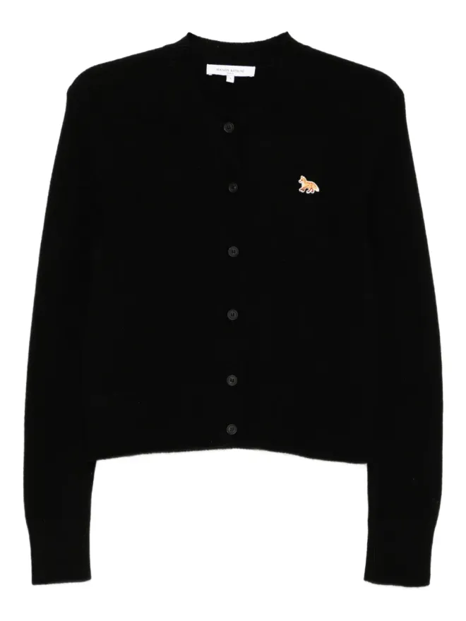 Maison Kitsuné Maison Kitsuné ベビー・フォックス刺繍パッチ ウールカーディガン ブラックの商品画像