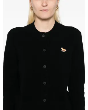 Maison Kitsuné ベビー・フォックス刺繍パッチ ウールカーディガン ブラック - サムネイル5