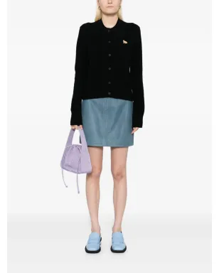 Maison Kitsuné ベビー・フォックス刺繍パッチ ウールカーディガン ブラック - サムネイル2