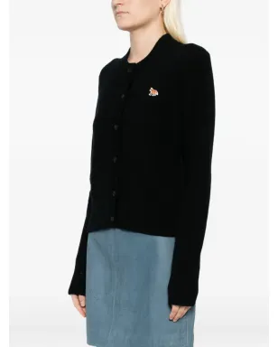 Maison Kitsuné ベビー・フォックス刺繍パッチ ウールカーディガン ブラック - サムネイル3