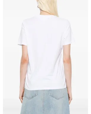 Maison Kitsuné キツネ刺繍入りTシャツ - White - サムネイル4