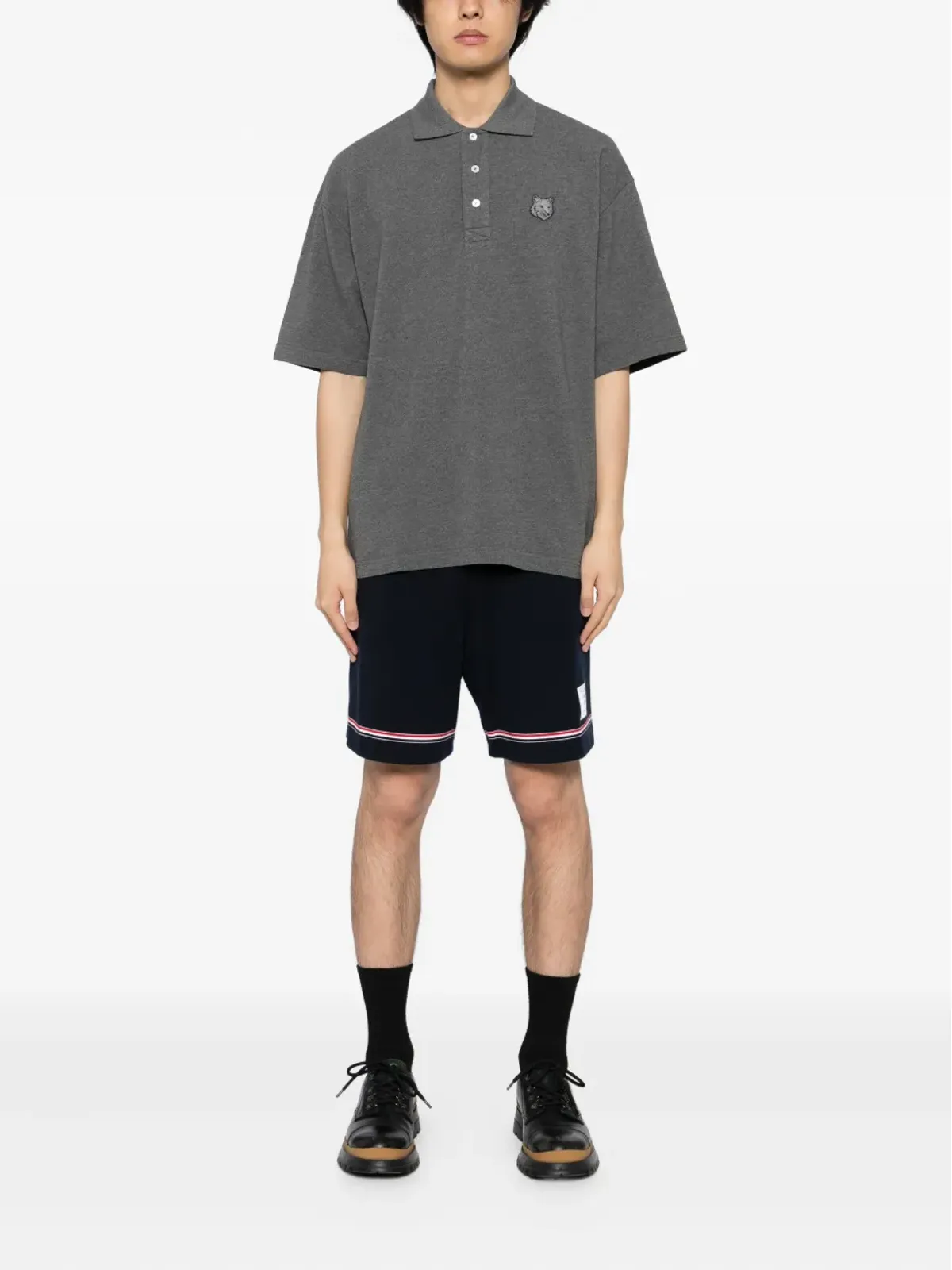 Maison Kitsuné ボールド フォックスヘッド パッチ ポロシャツ - 画像2