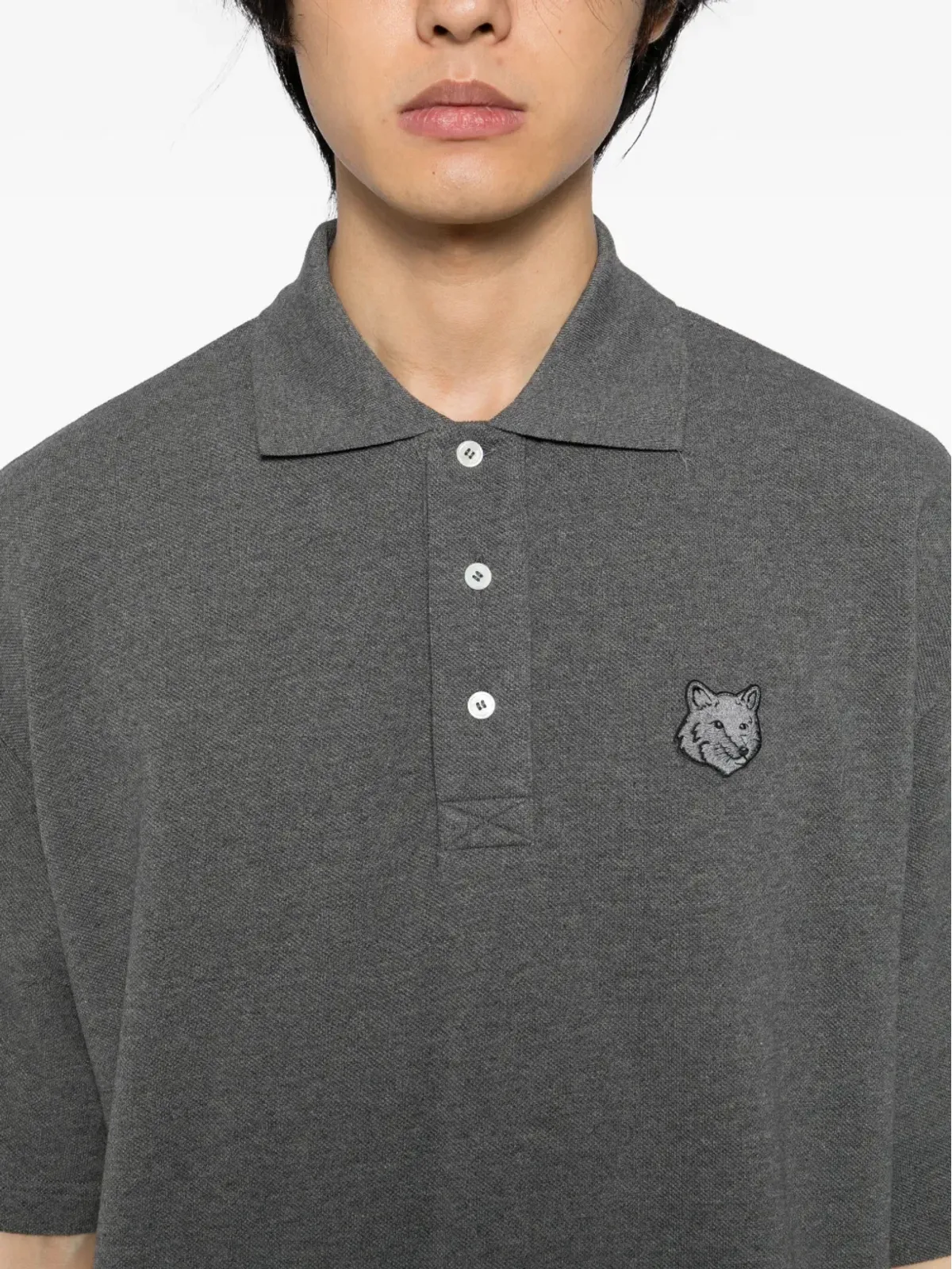 Maison Kitsuné ボールド フォックスヘッド パッチ ポロシャツ - 画像4