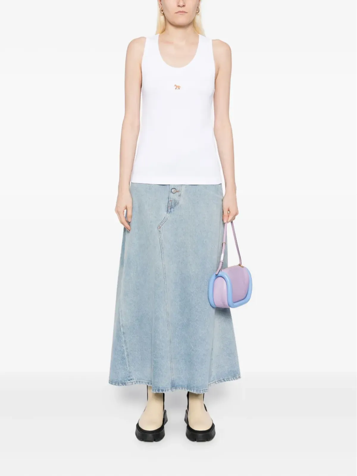 Maison Kitsuné 狐の刺繍入りタンクトップ - 画像2