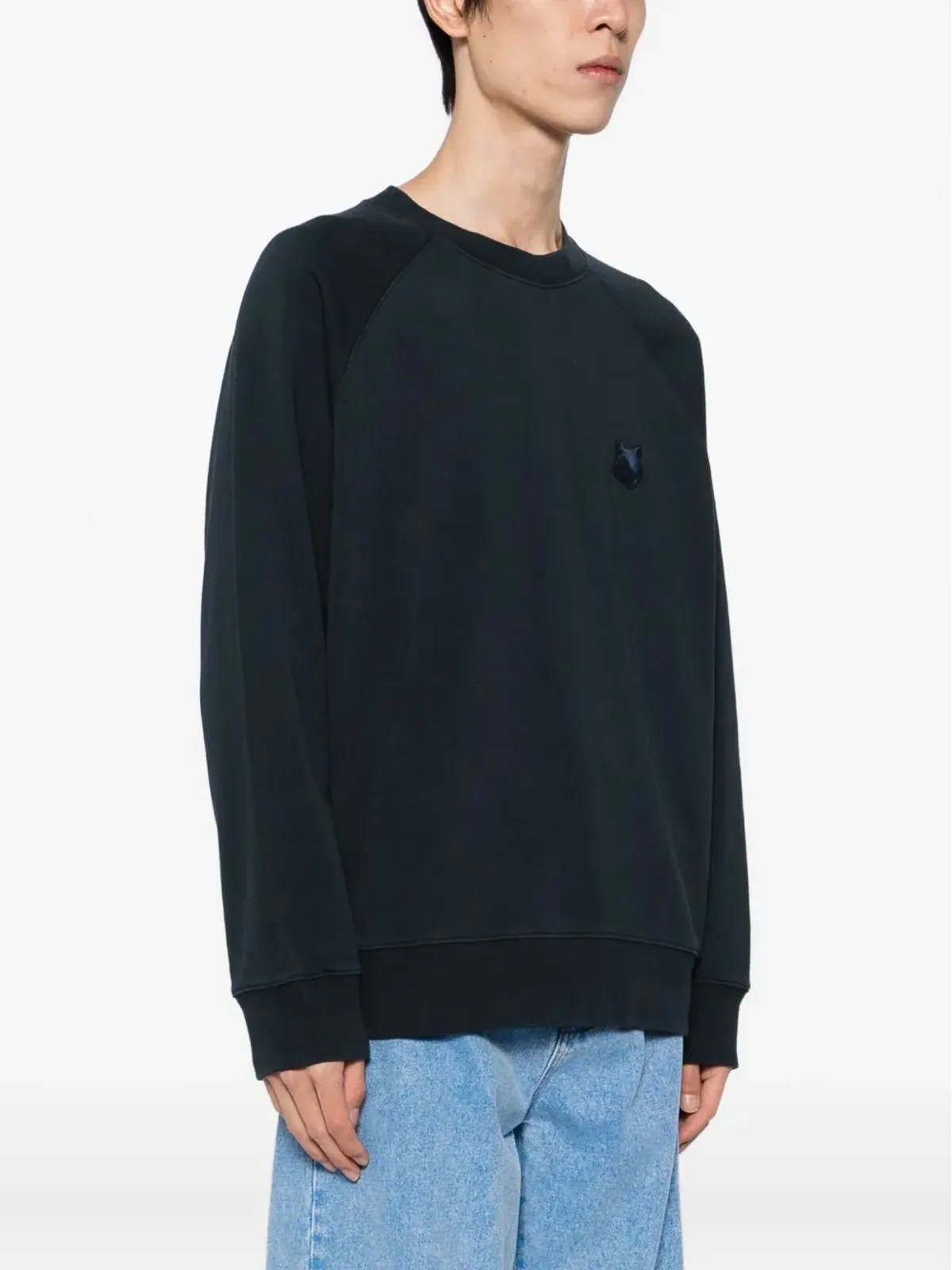 Maison Kitsuné 刺繍ロゴパッチ入りスウェットシャツ（ブルー） - 画像3