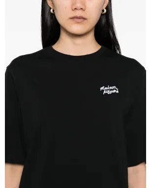 Maison Kitsuné Handwriting Embroidered T-shirt - Black - サムネイル5