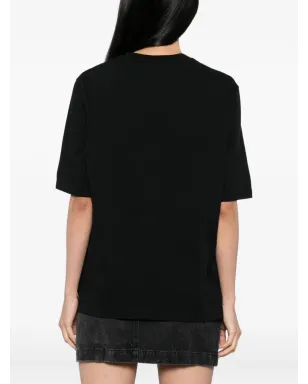 Maison Kitsuné Handwriting Embroidered T-shirt - Black - サムネイル4