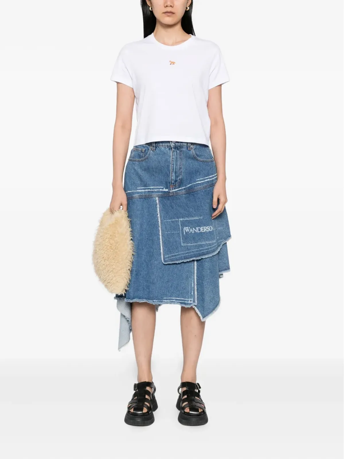 Maison Kitsuné ベビー・フォックス・パッチ ベビーTシャツ ホワイト - 画像2