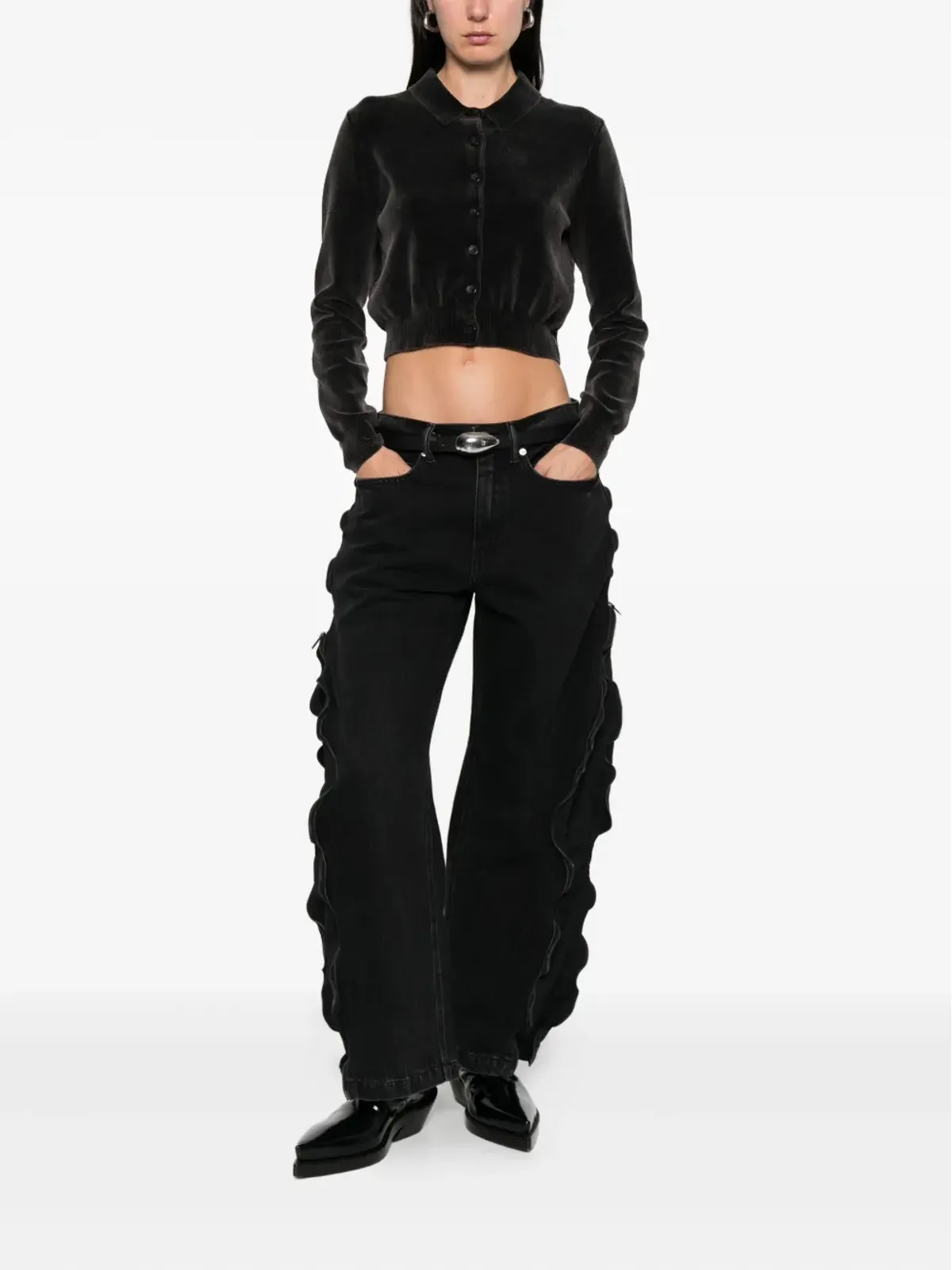 Alexander Wang 襟付きカーディガン - ブラック - 画像2