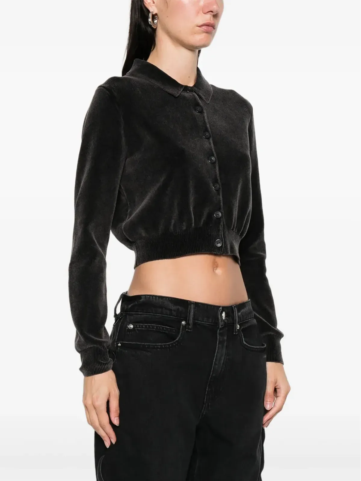 Alexander Wang 襟付きカーディガン - ブラック - 画像3