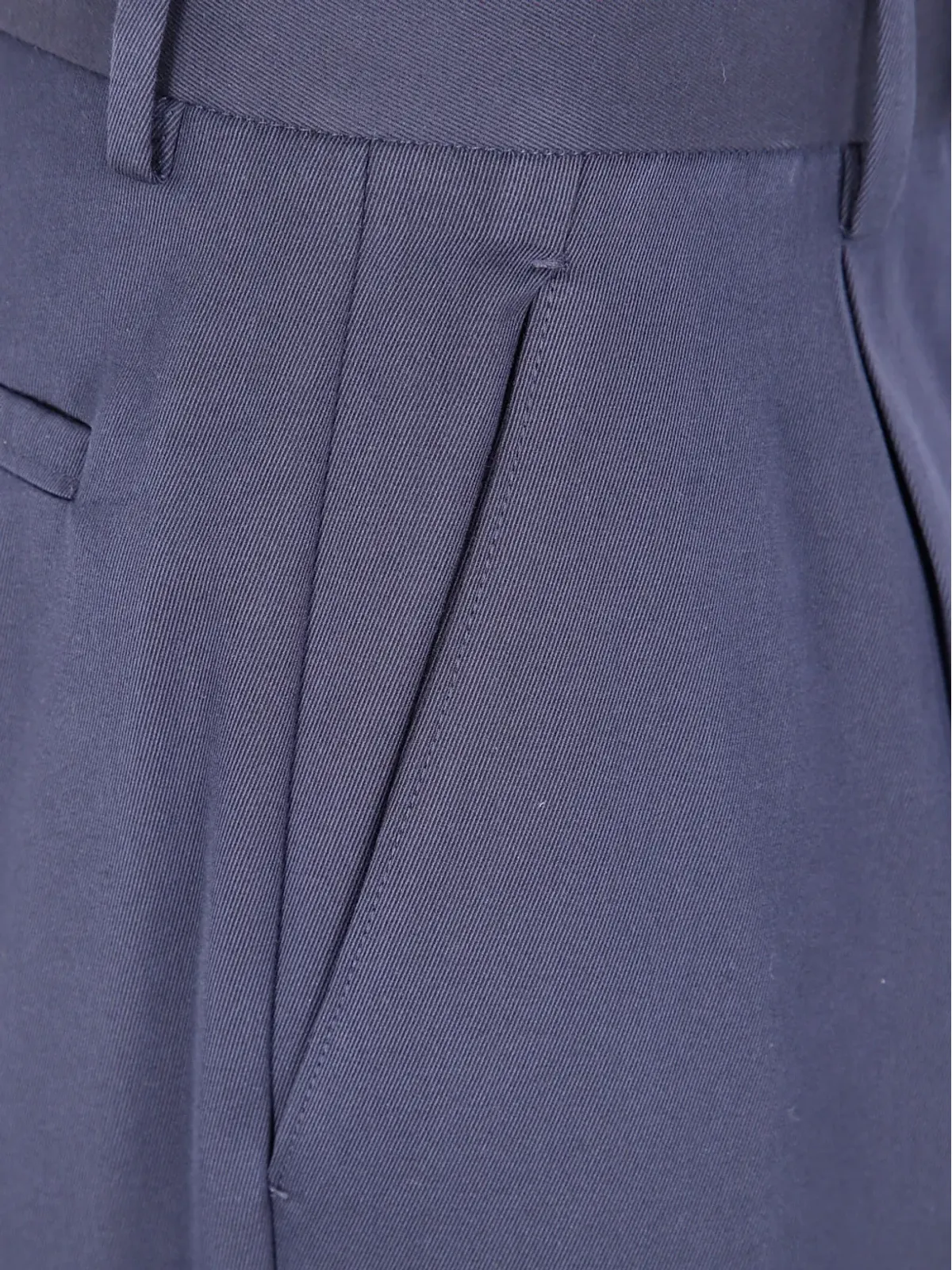 Zegna プリーツ入りコットンパンツ - ブルー - 画像3