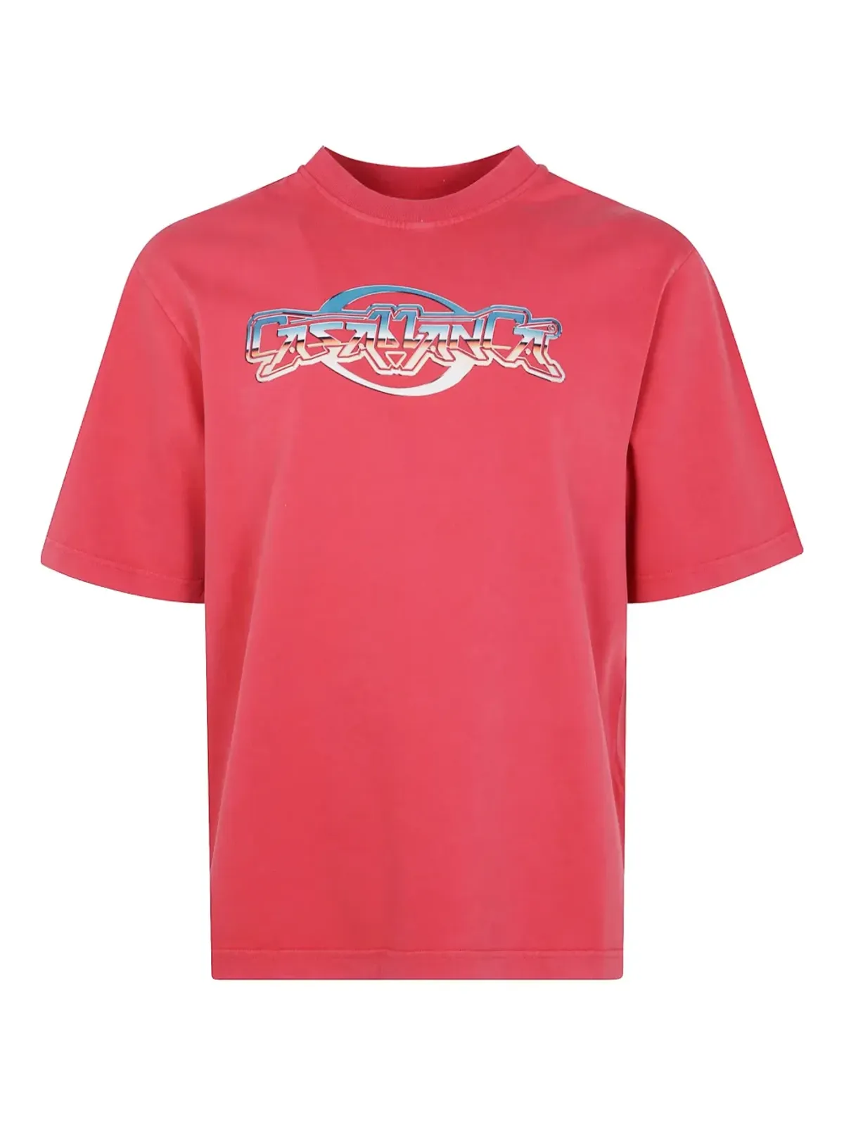 Casablanca ロゴプリント オーガニックコットンTシャツ - レッド - 画像1
