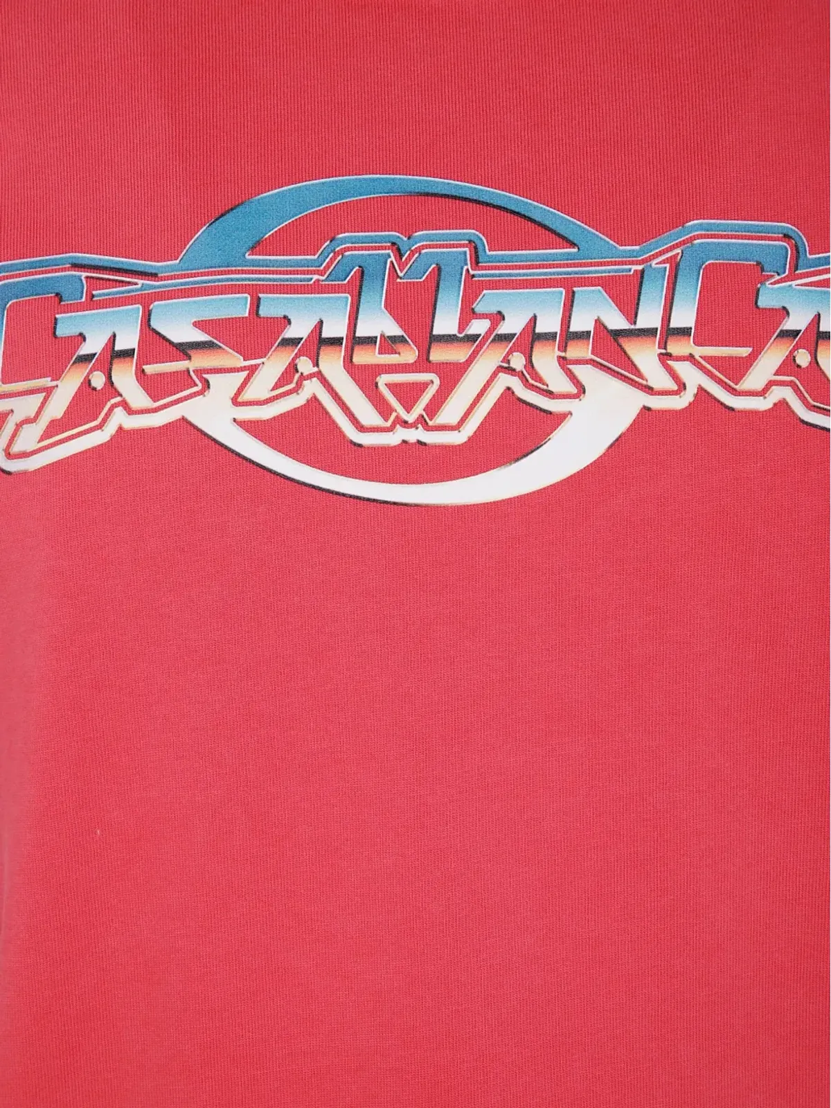 Casablanca ロゴプリント オーガニックコットンTシャツ - レッド - 画像3