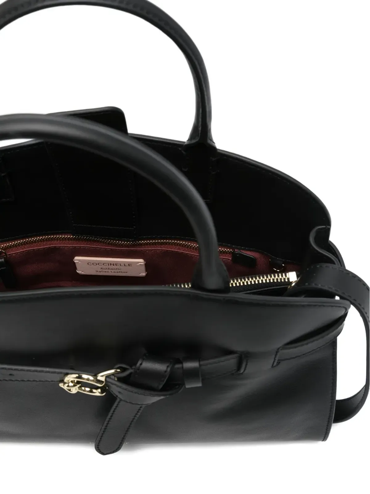 Coccinelle Sabine ベルトバックル レザー トートバッグ - 画像5