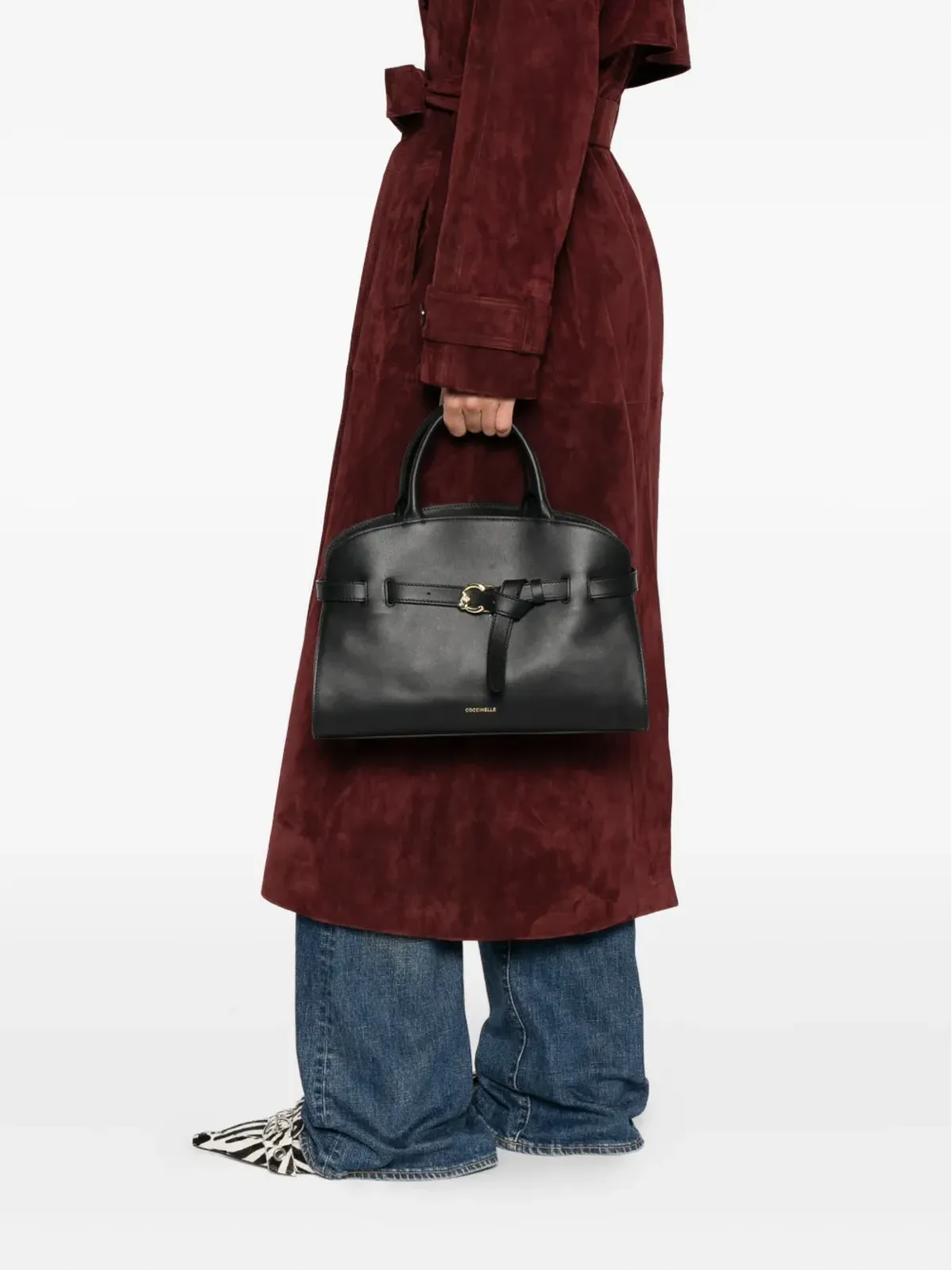 Coccinelle Sabine ベルトバックル レザー トートバッグ - 画像2