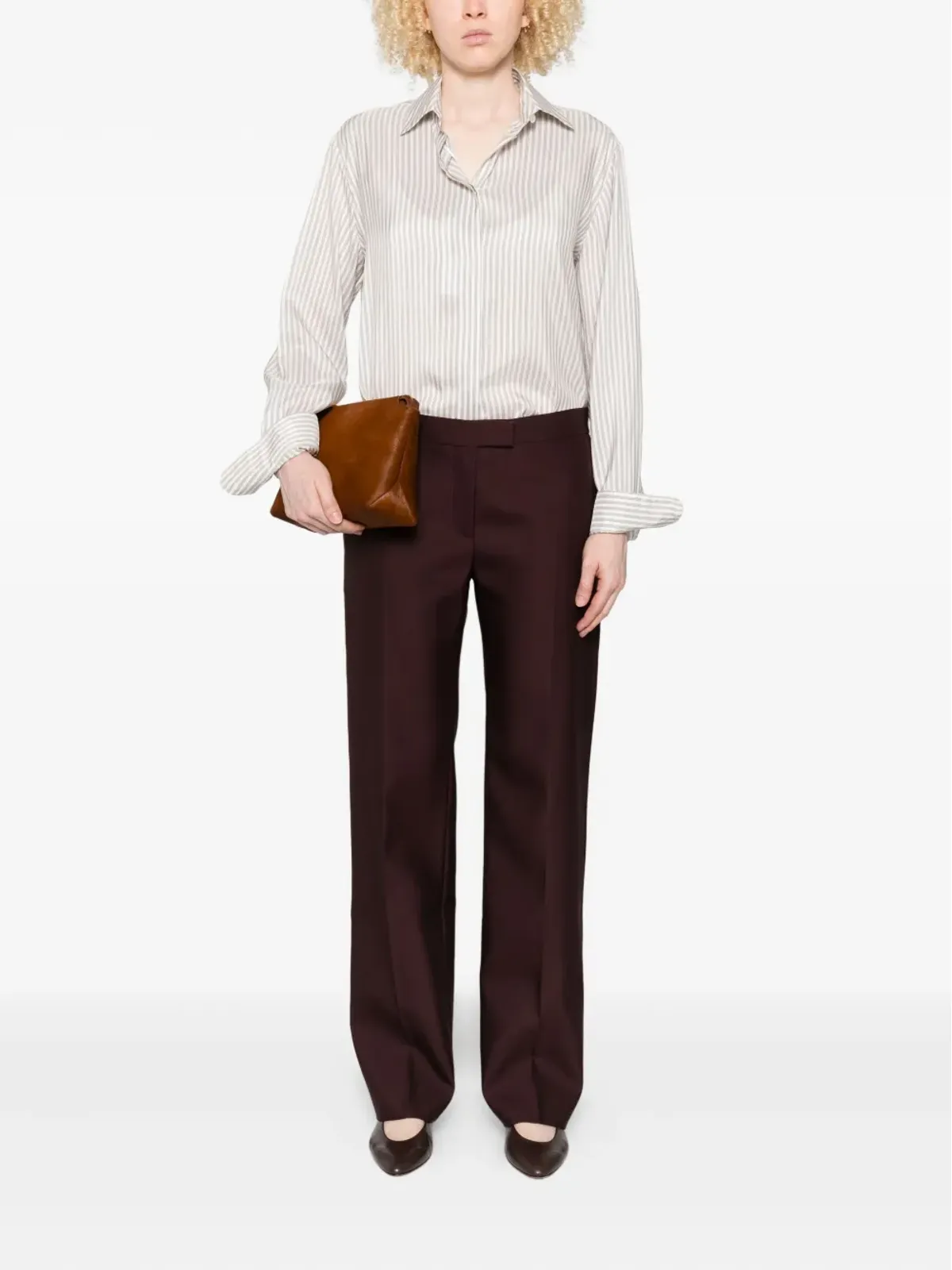 KHAITE Callen プリーツフロントパンツ（パープル） - 画像2