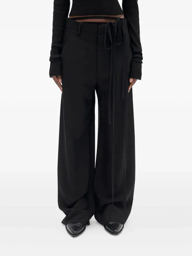 Ann Demeulemeester Ann Demeulemeester Anneke ウエストタイ付きワイドパンツの商品画像
