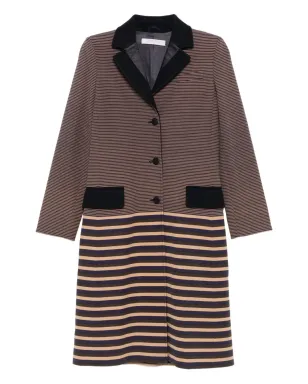 Miu Miu Pre-Owned 2010年代ストライプコート - ブルー - サムネイル1