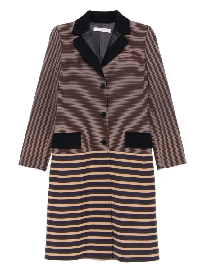 Miu Miu Pre-Owned Miu Miu Pre-Owned 2010年代ストライプコート - ブルーの商品画像