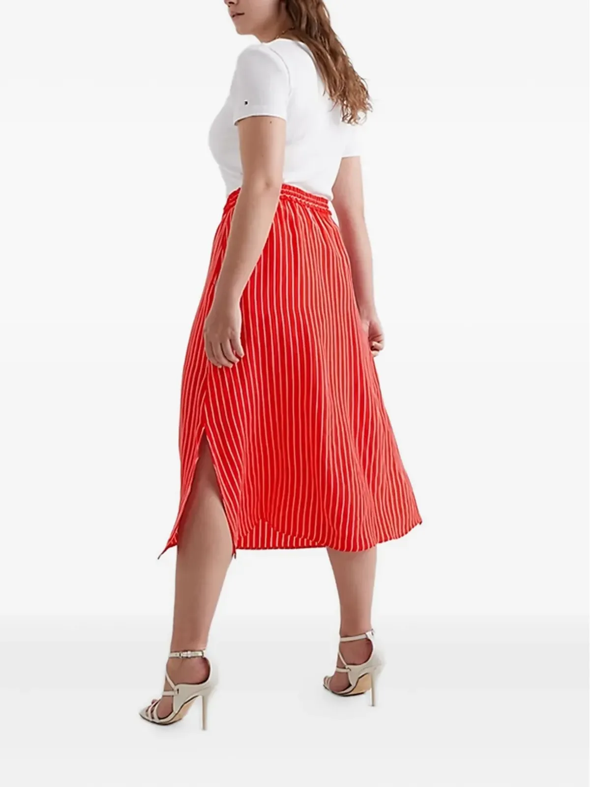 Tommy Hilfiger ストライプ柄サイドスリットスカート - 画像2