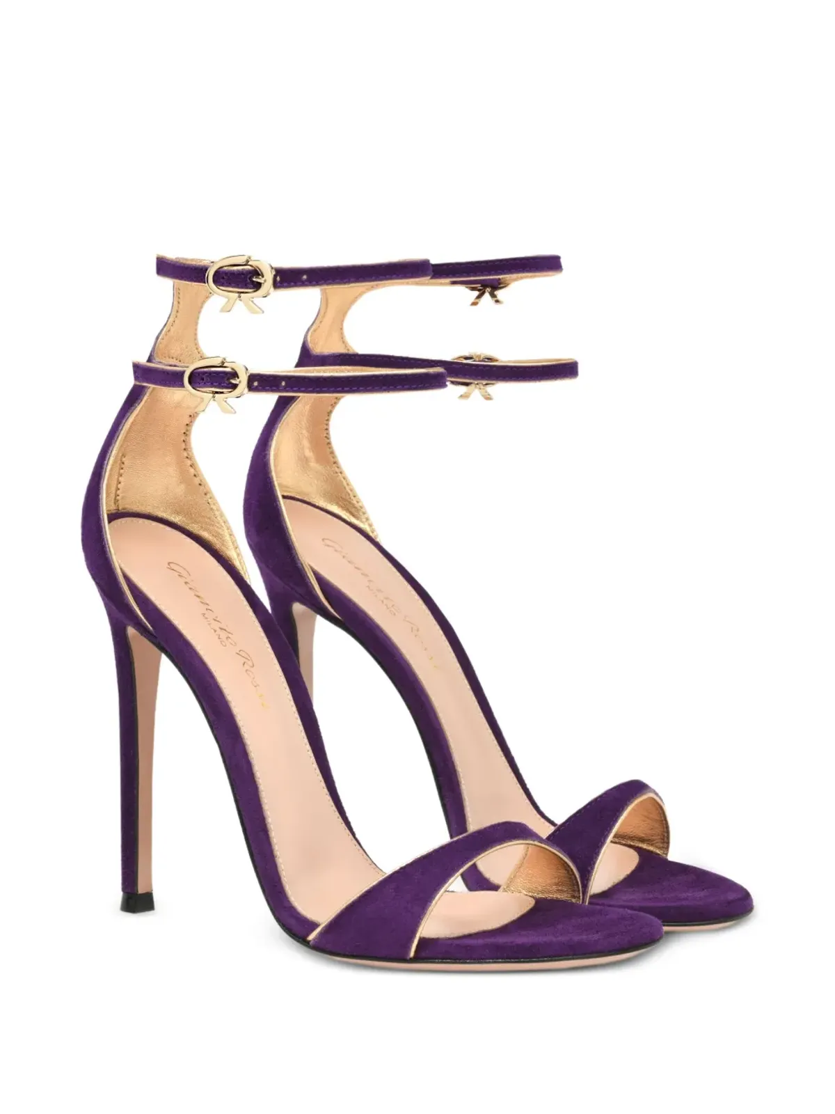 Gianvito Rossi ヴィクトリーヌ 115mm ダブルバックル ヒールサンダル - 画像2