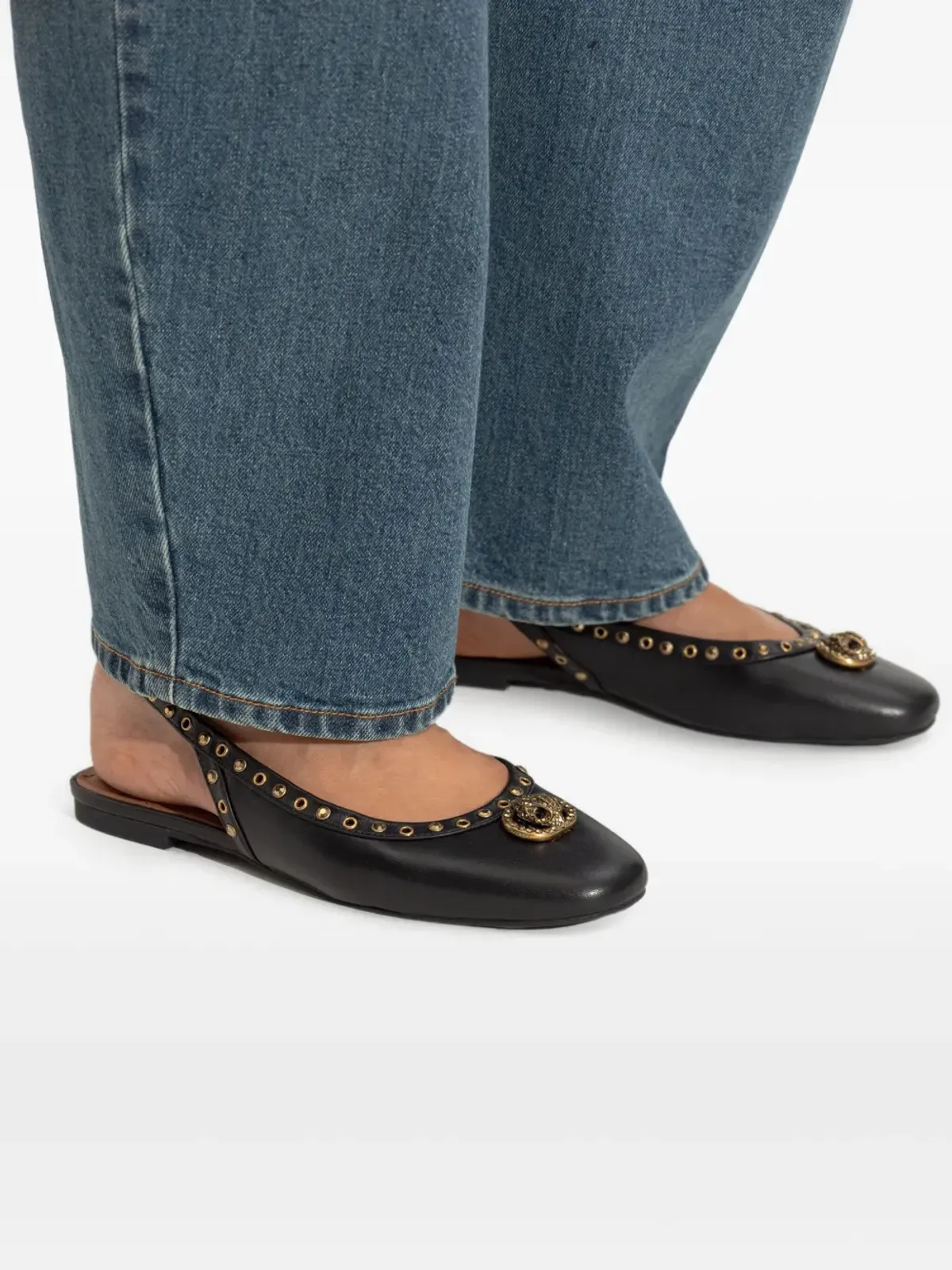 Kurt Geiger London スリングバックスタッズ付きフラットパンプス - 画像4
