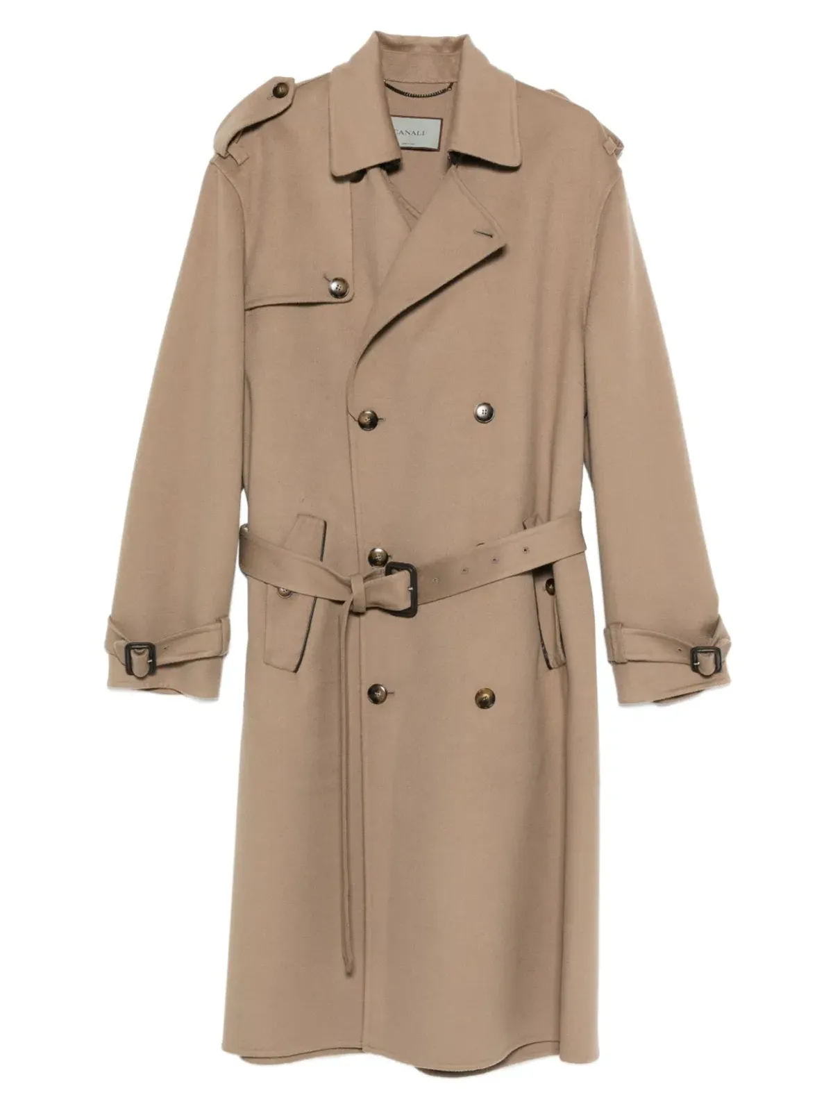Canali ベルト付きダブルブレストコート - 画像1