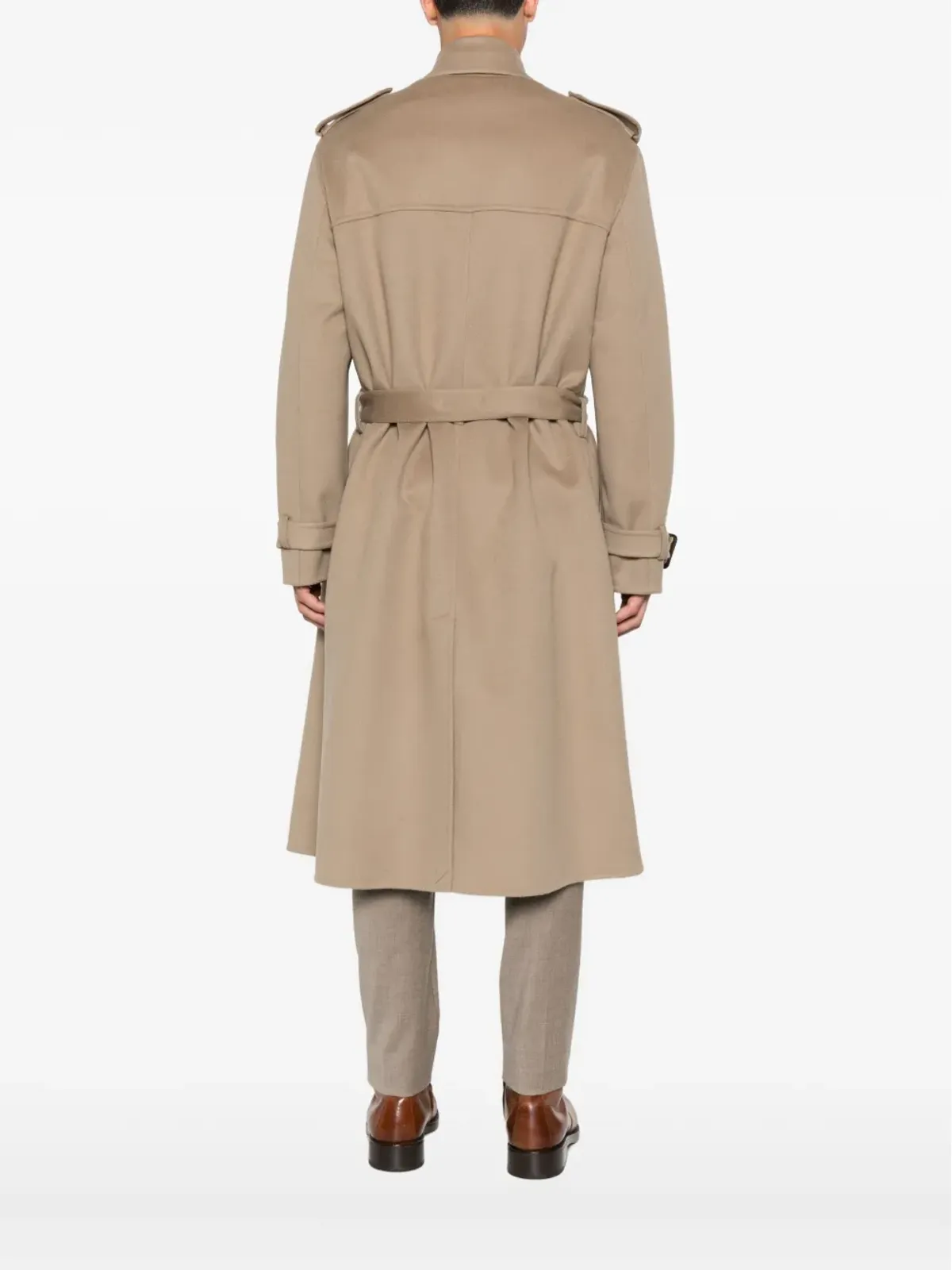 Canali ベルト付きダブルブレストコート - 画像4