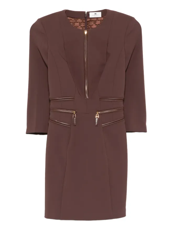 Elisabetta Franchi Elisabetta Franchi ジップディテールドレス - ブラウンの商品画像