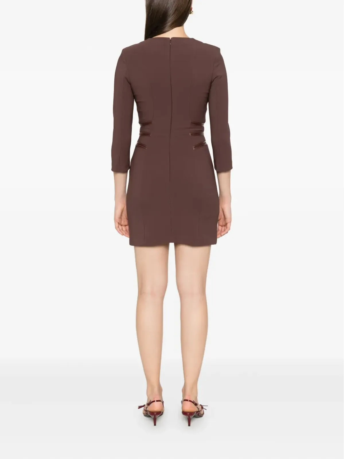 Elisabetta Franchi ジップディテールドレス - ブラウン - 画像4