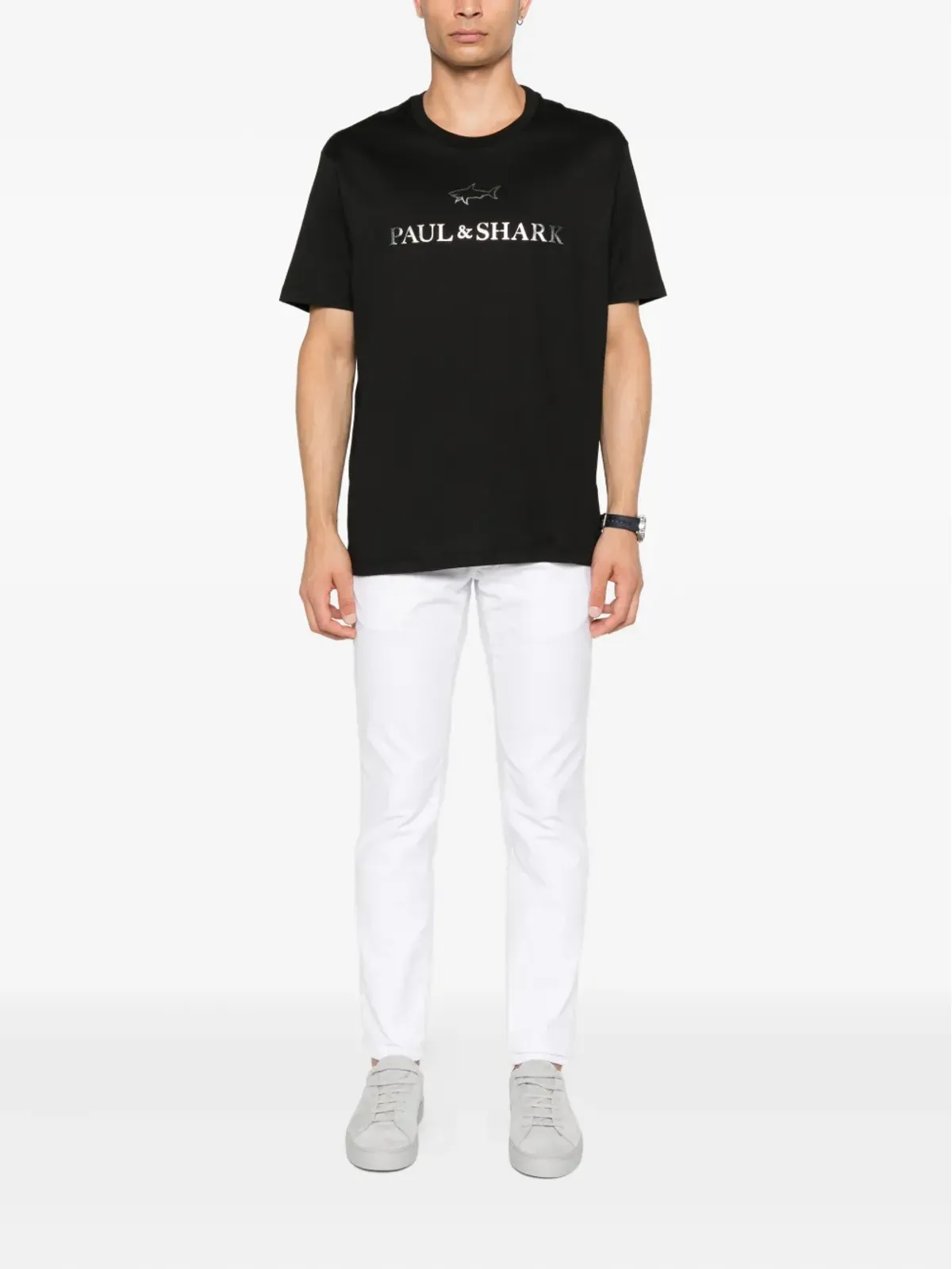 Paul & Shark ロゴディテール コットン Tシャツ - ブラック - 画像2