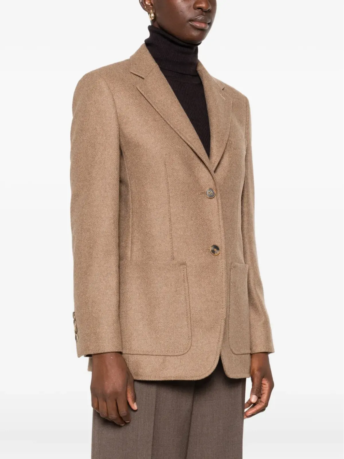 Max Mara パッチポケット ノッチドジャケット（ブラウン） - 画像3