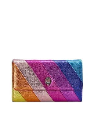 Kurt Geiger London 虹色ストライプのメタリッククラッチバッグ - ピンク - サムネイル1
