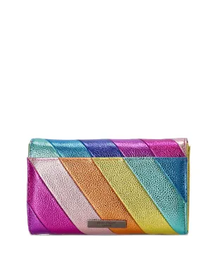 Kurt Geiger London 虹色ストライプのメタリッククラッチバッグ - ピンク - サムネイル2