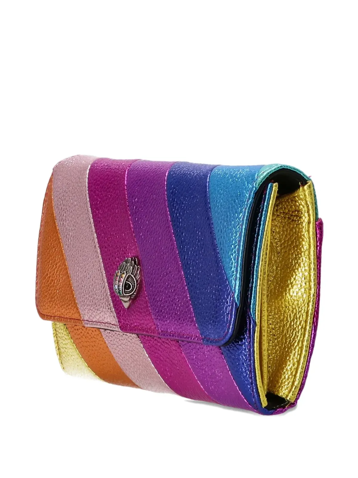 Kurt Geiger London 虹色ストライプのメタリッククラッチバッグ - ピンク - 画像3